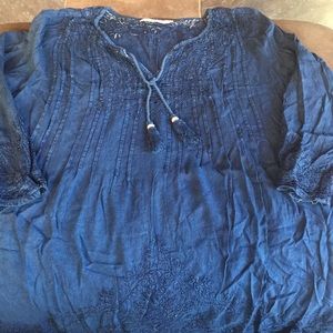 Solitaire pull over embroidered beach cover up SzM